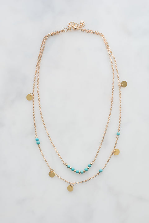 Soleil Turquoise Coin Necklace