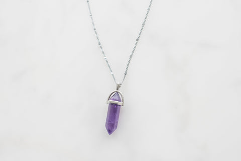 Violet Crystal Point Pendant