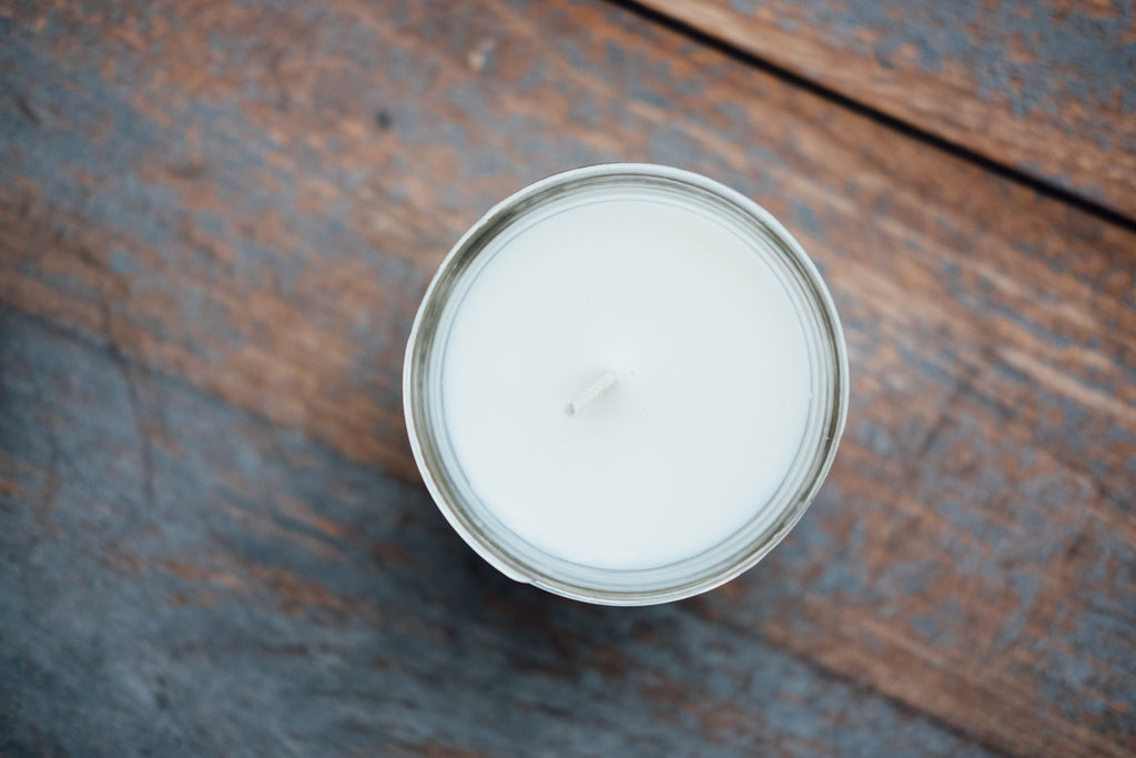 Golden Hour soy candle seen from above